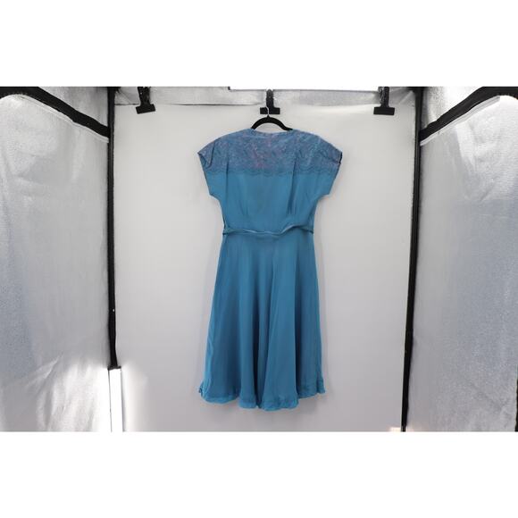 Vintage 1960s Blue Prom Dress - Picture 9 of 10